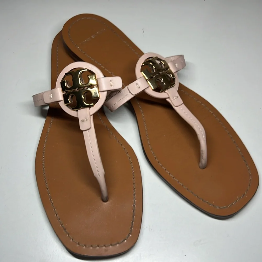 Tory Burch Miller Leather Sandals (Seashell Pink) Women’s Size 9.5 M - Picture 2 of 16